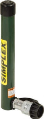 TK Simplex - 9-3/16" Stroke, 5 Ton Portable Hydraulic Single Acting Cylinder - 0.99 Sq In Effective Area, 9.07 Cu In Oil Capacity, 12.83 to 22.01" High, 1" Cyl Bore Diam, 1-1/8" Plunger Diam, 10,000 Max psi - Top Tool & Supply