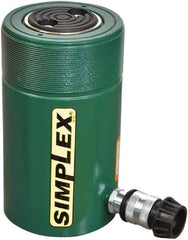 TK Simplex - 4" Stroke, 55 Ton Portable Hydraulic Single Acting Cylinder - 11.04 Sq In Effective Area, 44.16 Cu In Oil Capacity, 8.94 to 12.94" High, 3.13" Cyl Bore Diam, 3-3/4" Plunger Diam, 10,000 Max psi - Top Tool & Supply