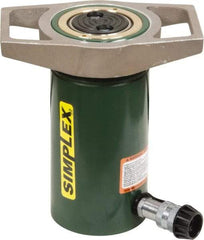 TK Simplex - 10-1/4" Stroke, 100 Ton Portable Hydraulic Single Acting Cylinder - 20.63 Sq In Effective Area, 212 Cu In Oil Capacity, 17.69 to 27.94" High, 4.13" Cyl Bore Diam, 5-1/8" Plunger Diam, 10,000 Max psi - Top Tool & Supply