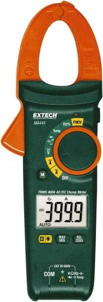 Extech - MA445, CAT III, Digital True RMS Auto Ranging Clamp Meter with Clamp On Jaws - 600 VAC/VDC, 400 AC/DC Amps, Measures Voltage, Capacitance, Continuity, Current, Frequency, Resistance, Temperature - Top Tool & Supply