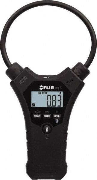 FLIR - CM55, CAT IV, Digital True RMS Wireless Clamp Meter with 10" Flex Jaws - 3000 AC Amps, Measures Current - Top Tool & Supply