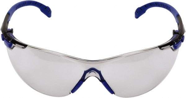 3M - Gray Lenses, Frameless Safety Glasses - Anti-Fog, Blue Frame, Size Universal, Wrap Around - Top Tool & Supply