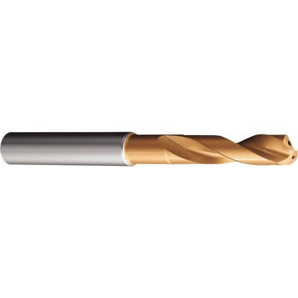 Screw Machine Length Drill Bit: 0.1693″ Dia, 140 °, Solid Carbide TiAlN Finish, Right Hand Cut, Straight-Cylindrical Shank, Series CoroDrill 860