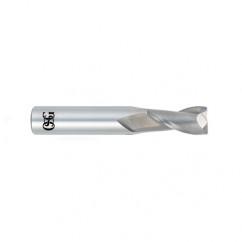 3/8 Dia. x 2-1/2 Overall Length 2-Flute .030 C/R Solid Carbide SE End Mill-Round Shank-Center Cutting-Uncoated - Top Tool & Supply