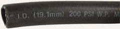 Made in USA - 3/4" ID x 1-5/32" OD CTL Multipurpose Air Hose - 200 Working psi, -40 to 180°F, Black - Top Tool & Supply