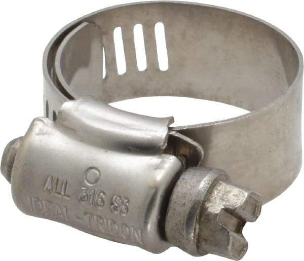 IDEAL TRIDON - SAE Size 8, 1/2 to 1" Diam, Stainless Steel Lined Worm Drive Clamp - Material Grade 316 - Top Tool & Supply