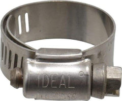 IDEAL TRIDON - SAE Size 10, 11/16 to 1-1/8" Diam, Stainless Steel Lined Worm Drive Clamp - Material Grade 316 - Top Tool & Supply