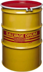 Made in USA - 85 Gallon Cylindrical Carbon Steel Open Head Drum - 37" High x 26" Diam - Top Tool & Supply