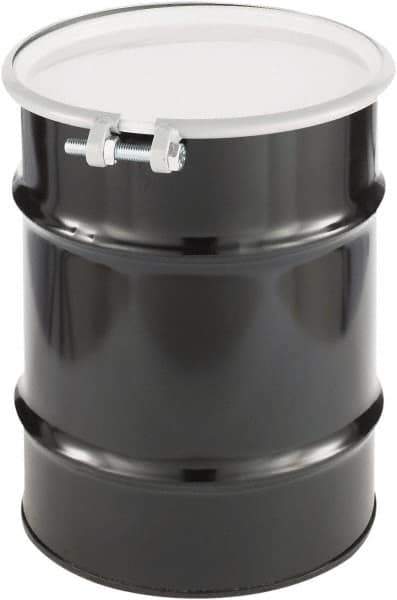 Made in USA - 10 Gallon Cylindrical Carbon Steel Open Head Drum - 17" High x 14" Diam - Top Tool & Supply