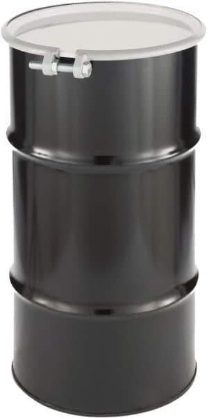 Made in USA - 16 Gallon Cylindrical Carbon Steel Open Head Drum - 27" High x 14" Diam - Top Tool & Supply