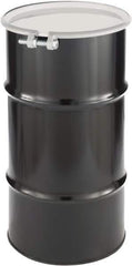 Made in USA - 16 Gallon Cylindrical Carbon Steel Open Head Drum - 27" High x 14" Diam - Top Tool & Supply