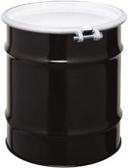 Made in USA - 20 Gallon Cylindrical Carbon Steel Open Head Drum - 19-1/4" High x 18-1/4" Diam - Top Tool & Supply