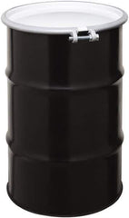 Made in USA - 30 Gallon Cylindrical Carbon Steel Open Head Drum - 27-1/2" High x 18-1/4" Diam - Top Tool & Supply