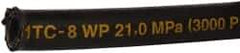 Parker - -8 Hose Size, 1/2" ID, 3,000 psi Work Pressure Hydraulic Hose - 3-1/2" Radius, Synthetic Rubber, -40°F to 212°F - Top Tool & Supply