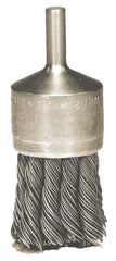 Weiler - 1-1/8" Brush Diam, Knotted, End Brush - 1/4" Diam Shank, 20,000 Max RPM - Top Tool & Supply