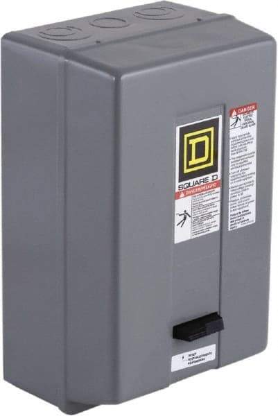 Square D - 110 Coil VAC at 50 Hz, 120 Coil VAC at 60 Hz, 45 Amp, NEMA Size 2, Nonreversible Enclosed Enclosure NEMA Motor Starter - 3 Phase hp: 10 at 200 VAC, 15 at 230 VAC, 25 at 460 VAC, 25 at 575 VAC, 1 Enclosure Rating - Top Tool & Supply