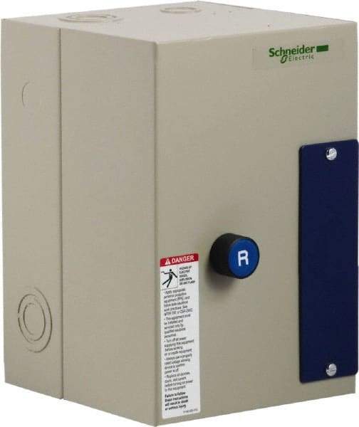 Schneider Electric - 3 Pole, 25 Amp, 120 Coil VAC, Nonreversible Enclosed IEC Motor Starter - 1 Phase Hp: 2 at 120 VAC, 3 at 240 VAC, 3 Phase Hp: 15 at 460 VAC, 20 at 575 VAC, 7.5 at 208 VAC, 7.5 at 230 VAC - Top Tool & Supply