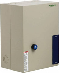 Schneider Electric - 3 Pole, 65 Amp, 120 Coil VAC, Nonreversible Enclosed IEC Motor Starter - 1 Phase Hp: 10 at 240 VAC, 5 at 120 VAC, 3 Phase Hp: 20 at 208 VAC, 20 at 230 VAC, 40 at 460 VAC, 50 at 575 VAC - Top Tool & Supply