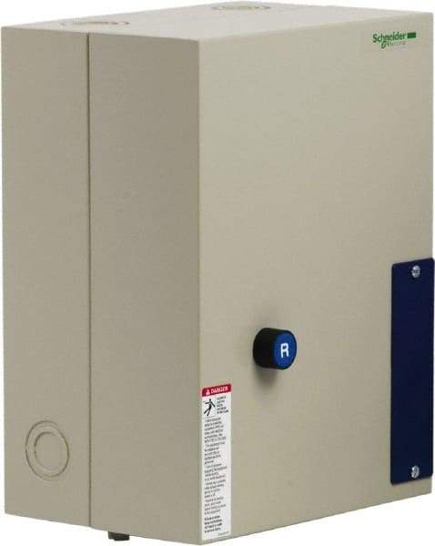 Schneider Electric - 3 Pole, 50 Amp, 120 Coil VAC, Nonreversible Enclosed IEC Motor Starter - 1 Phase Hp: 3 at 120 VAC, 7.5 at 240 VAC, 3 Phase Hp: 15 at 208 VAC, 15 at 230 VAC, 40 at 460 VAC, 40 at 575 VAC - Top Tool & Supply