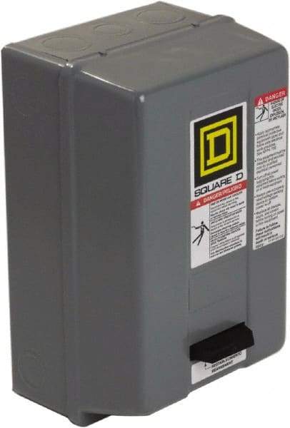 Square D - 110 Coil VAC at 50 Hz, 120 Coil VAC at 60 Hz, 18 Amp, Nonreversible Enclosed Enclosure NEMA Motor Starter - 1 hp at 1 Phase, 1 Enclosure Rating - Top Tool & Supply