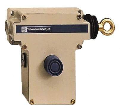 Telemecanique Sensors - 10 Amp, NO/NC Configuration, Right Hand Operation, Rope Operated Limit Switch - Pushbutton Reset, Rope Pull, No Pilot Light, 300 VAC - Top Tool & Supply