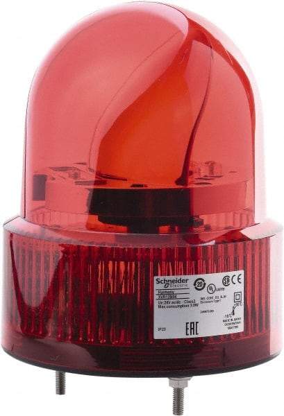 Schneider Electric - Red LED Flashing Rotating Mirror with Buzzer - 50 to 90 dB, Screw Mount, IP23, 12 VAC/VDC, 14 to 122°F - Top Tool & Supply