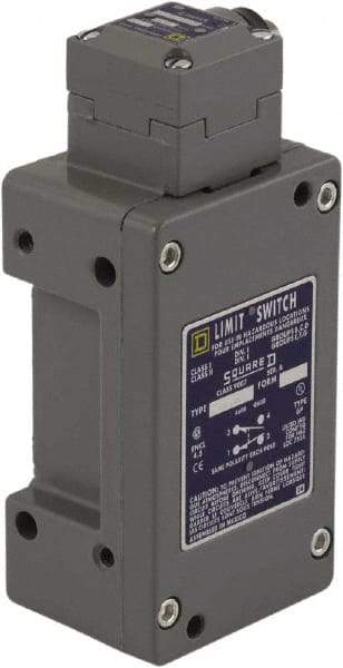 Square D - DPDT, 2NC/2NO, 600 Volt Screw Terminal, Plunger Actuator, General Purpose Limit Switch - 1, 2, 4, 6, 12, 13, 6P NEMA Rating, IP67 IPR Rating - Top Tool & Supply