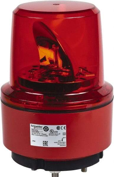 Schneider Electric - 24 VDC, 125 mAmp, Rotating Beacon LED Light - Surface Mounted, 7.05 Inch High, 130mm Diameter, 162 Flashes per min - Top Tool & Supply