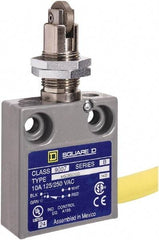 Square D - SPDT, NC/NO, 240 VAC, Prewired Terminal, Roller Plunger Actuator, General Purpose Limit Switch - 1, 2, 4, 6, 6P NEMA Rating, IP67 IPR Rating, Panel Mount, 80 Ounce Operating Force - Top Tool & Supply