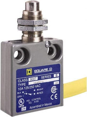 Square D - SPDT, NC/NO, 240 VAC, Prewired Terminal, Plunger Actuator, General Purpose Limit Switch - 1, 2, 4, 6, 6P NEMA Rating, IP67 IPR Rating, Panel Mount, 80 Ounce Operating Force - Top Tool & Supply