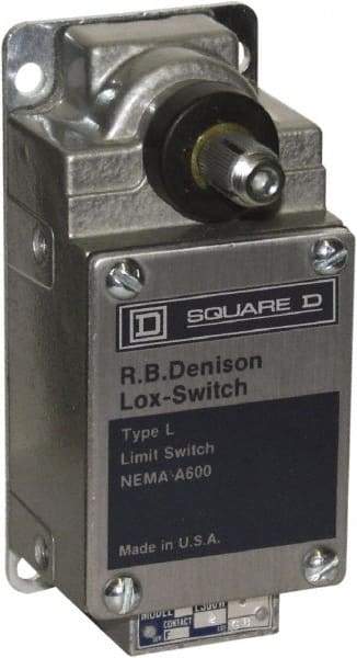 Square D - DPST, 2NC, 600 Volt, Screw Terminal, Rotary Spring Return Actuator, General Purpose Limit Switch - 1, 2, 4, 12, 13 NEMA Rating, IP67 IPR Rating - Top Tool & Supply