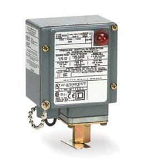 Square D - 4, 13 and 4X NEMA Rated, SPDT, 1 to 40 psi, Electromechanical Pressure and Level Switch - Fixed Pressure, 120 VAC at 6 Amp, 125 VDC at 0.22 Amp, 240 VAC at 3 Amp, 250 VDC at 0.27 Amp, 1/4 Inch Connector, Screw Terminal, For Use with 9012G - Top Tool & Supply