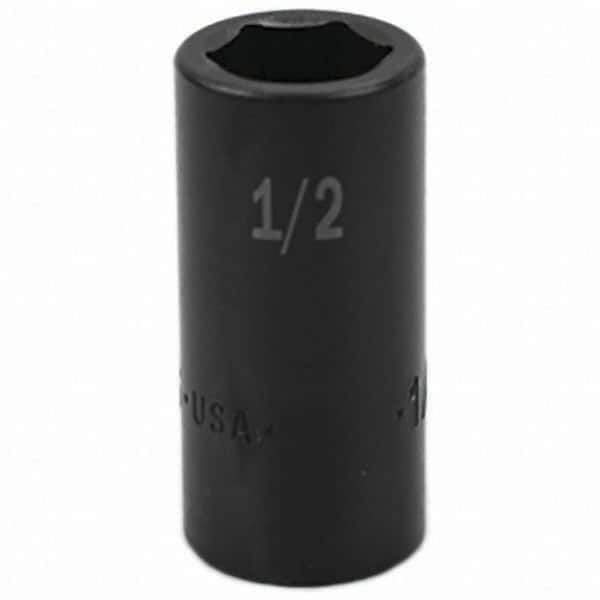 SK - Impact Socket - 3/8"DR 6PT 1/2" SEMI-DEEP IMPACT SOCKET - Top Tool & Supply