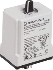 Square D - 0.3 to 30 min Delay, DPDT Time Delay Relay - 10 Contact Amp, 110 VDC & 120 VAC - Top Tool & Supply