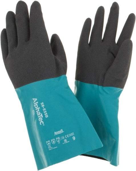 Ansell - Size 9, 14" Long, 13 mil Thick, Chemical Resistant Gloves - Top Tool & Supply