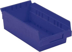 LEWISBins+ - 11-5/8" Deep, Blue Hopper Shelf Bin - 4" High x 6-5/8" Wide x 11-5/8" Long - Top Tool & Supply