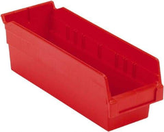 LEWISBins+ - 11-5/8" Deep, Red Hopper Shelf Bin - 4" High x 4-1/8" Wide x 11-5/8" Long - Top Tool & Supply