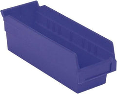 LEWISBins+ - 11-5/8" Deep, Blue Hopper Shelf Bin - 4" High x 4-1/8" Wide x 11-5/8" Long - Top Tool & Supply