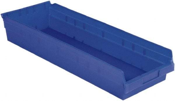 LEWISBins+ - 23-5/8" Deep, Blue Hopper Shelf Bin - 4" High x 8-3/8" Wide x 23-5/8" Long - Top Tool & Supply