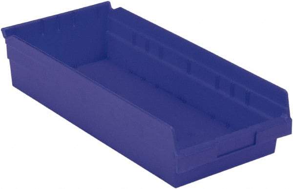 LEWISBins+ - 17-7/8" Deep, Blue Hopper Shelf Bin - 4" High x 8-3/8" Wide x 17-7/8" Long - Top Tool & Supply