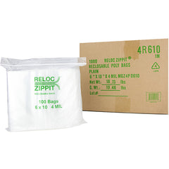 6″ × 10″ 4-MIL Clear Reloc Zippit Zipper Bags , Sold per Case of 1000 (10 boxes of 100 per case)