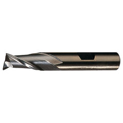 ‎13/64″ × 3/8″ × 1/2″ × 2-7/16″ RHS / RHC HSS-CO 8% (M42) Cobalt Single-End 2-Flute Center Cutting Finishing End Mill - TiCN - Exact Industrial Supply