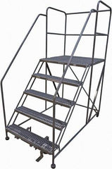 Cotterman - 86" 5 Step Rolling Work Platform - Rolling Work Platform, 800 Lb Capacity, 50" Platform Height, 40" Base Width x 82" Base Depth, Serrated Steel - Top Tool & Supply