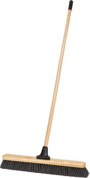 Harper Brush - 24" Medium Duty Polypropylene Push Broom - 2-7/8" Bristle Length, Wood Block, Bolt-On Handle Connection, Handle Included - Top Tool & Supply