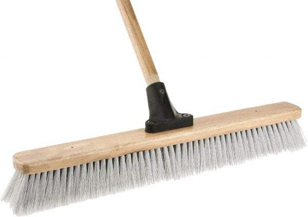 Harper Brush - 24" Fine Particle Synthetic Push Broom - 2-7/8" Bristle Length, Wood Block, Bolt-On Handle Connection, Handle Included - Top Tool & Supply