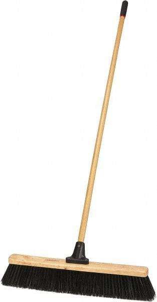 Harper Brush - 24" Heavy Duty Polypropylene Push Broom - 4" Bristle Length, Wood Block, Bolt-On Handle Connection, Handle Included - Top Tool & Supply