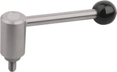 KIPP - M12, Stainless Steel Threaded Stud Adjustable Clamping Handle - 125mm OAL, 57.5mm High - Top Tool & Supply