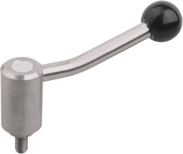 KIPP - M20, Stainless Steel Threaded Stud Adjustable Clamping Handle - 149mm OAL, 89.5mm High - Top Tool & Supply