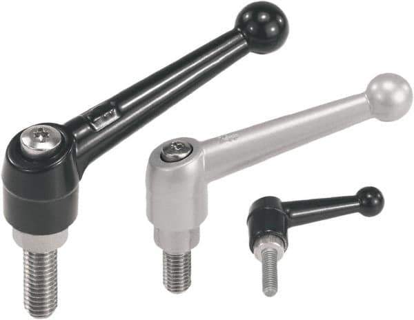 KIPP - M8, Zinc Threaded Stud Adjustable Clamping Handle - 90mm OAL, 61.5mm High - Top Tool & Supply