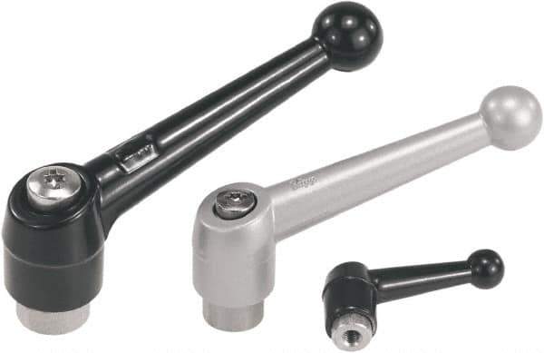 KIPP - M4, Zinc Threaded Hole Adjustable Clamping Handle - 46mm OAL, 35.5mm High - Top Tool & Supply